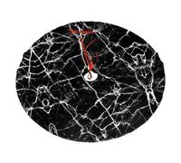 Falda de árbol de Navidad con estampado de mármol negro, tapete de Navidad con 3 lazos de cuerda roja, estilo granja para decoraciones de fiestas de vacaciones