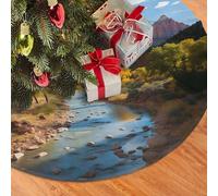 Falda de árbol de Navidad de 48 pulgadas, cubierta suave de Navidad, decoración de árbol del parque nacional de Zion, decoración de parte de vacaciones, decoración de árbol de Navidad, cubierta de