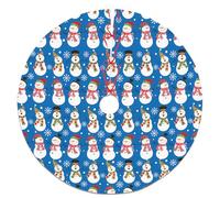 Falda de árbol de Navidad de muñeco de nieve, falda de árbol festiva azul para decoración del hogar de vacaciones de invierno, decoración de celebración de Navidad para uso en interiores, 48 pulgadas