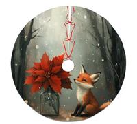 Falda de árbol de Navidad de zorro, falda de árbol de invierno de Pascua roja para decoración del hogar de vacaciones, bonita decoración festiva para interiores y exteriores, 48 pulgadas