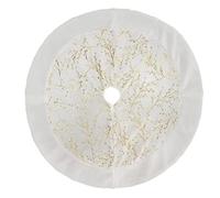 Falda de árbol de Navidad, decoración de Navidad Blanca de 122 cm, diseño de Flores, Pelusa de Oro Caliente, Falda de árbol de Navidad decoración de Navidad decoración de Fiesta