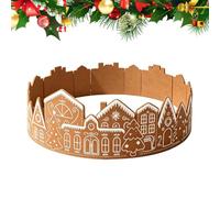 Falda de árbol de Navidad, diseño de casa de jengibre, cubierta base con | Cubierta para base de árbol de Navidad para puerta delantera, entrada, sala de estar, hogar, vacaciones, fiesta de invierno