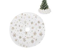 Falda de árbol de Navidad Falda de árbol de Navidad de Piel sintética Blanca Estrella Falda de árbol de Navidad Cubierta de Base para Decoraciones de Navidad en casa 40cm/15.75in (Dorado)