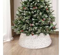 Falda de árbol de Navidad redonda para decoración de tronco de árbol de Navidad, perfecta para todo tipo de árboles de vacaciones, decoración del hogar, 55 x 72 x 18 cm (blanco)