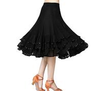 Falda De Baile Latino For Mujer, Faldas De Baile De Salón Con Gran Swing For Mujeres, Faldas For Danza Del Vientre, Swing, Vals, Salsa, Baile Latino, Falda De Flamenco