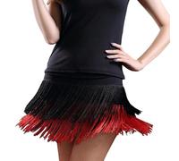 Falda de baile para mujer, corta, carnaval, disfraz sexy, borlas, vestido de baile, samba, salsa, ropa de baile, salsa, ropa de samba, disfraz de baile, fiesta, competición, vestido de flecos, falda