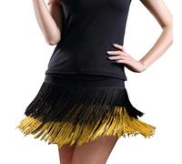 Falda de baile para mujer, corta, carnaval, disfraz sexy, borlas, vestido de baile, samba, salsa, ropa de baile, salsa, ropa de samba, disfraz de baile, fiesta, competición, vestido de flecos, falda