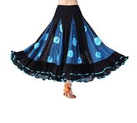 Falda de baile para mujer, falda de flamenca, falda de baile española con volantes, para adultos, ropa de baile larga, latina, estándar, falda de salón de baile, falda maxi, carnaval, disfraz, noche