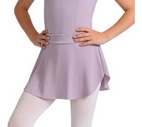 Falda de baile para niñas con abertura lateral, cintura elástica y vuelo ligero, ideal para ballet, clases y actuaciones, tutú suave y cómodo para movimientos fluidos (Light Purple, 5-8 Years)