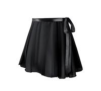 Falda De Ballet De 1 Pieza, Falda Cruzada para Mujer, Ballet Rock, Cintura con Cinturón Ajustable, Traje De Danza De Ballet, Falda De Gasa, Falda De Baile para Niñas Y Mujeres (Negro)