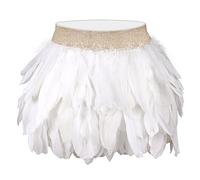 Falda de ballet de plumas para disfraz de escenario, falda de ballet, blanco, M