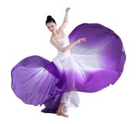 Falda De Ballet Falda de Ballet elegante con gradiente for mujer, Ropa de baile larga fluida de gasa, traje de baile clásico de 360-720 grados, falda Maxi de actuación(Purple skirt,85cm (360 Degrees))