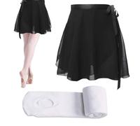 Falda de Ballet para Mujer - Falda Amarilla, Negra y Corta para Ballet, Flamenco y Pole Dance - Ajustable, Transpirable y Elegante, Incluye Maillot Blanco