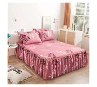 Falda de Cama Colchas espesadas Dormitorio de la Hoja sábana Ajustada Antideslizante King Rey Falda Cama Boda Kedskirt(Fanhuasijin,1PC Bed Skirt120x200)