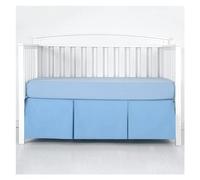 Falda de Cama de Cuna Plisada estándar con sábanas Superiores Blancas for bebés, niños y niñas, Ropa de Cama de guardería for niños pequeños de 14 Pulgadas de Alto(Sky Blue,60x 120 x 36 cm)