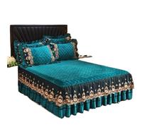 Falda de Cama de Encaje, colchas, Ropa de Cama Gruesa de Terciopelo, Felpa Acolchada, extensión en Relieve for el hogar(Color-07,1pc Skirt 180x220cm)