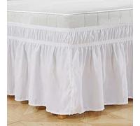Falda de cama envolvente, sábana bajera ajustable for cama individual, doble, king o super king, faldas de cama con volantes elásticos, decoloración y arrugas, colchón sin elevación, tres lados de tel
