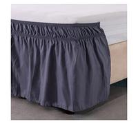 Falda de Cama Falda de Cama Envoltura Alrededor Las Faldas elásticas Volantes Polvo Volante Pastoral Color sólido Camisetas gemelas/llenas Reina Rey 15 Pulgadas(Dark Gray,King)