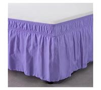 Falda de Cama Falda de Cama Envoltura Alrededor Las Faldas elásticas Volantes Polvo Volante Pastoral Color sólido Camisetas gemelas/llenas Reina Rey 15 Pulgadas(C,King)