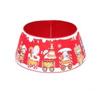 Falda de cuello de árbol de vacaciones hecha de material no tejido resistente para soportes de árbol antiestéticos y complementa temas de decoración de temporada (estilo navideño 1)