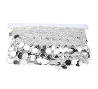 Falda de Danza del Vientre con Lentejuelas, 10 Yardas, Cintur¨®n con Borlas y Monedas Redondas, Bufanda de Cadera, Color Plata