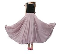 Falda de gasa de 720 grados for danza de ballet, for mujer, estilo gitano, for patinaje, faldas largas, ropa de práctica for bailarinas, falda profesional for baile de escenario.(Sand,XL Length 95cm)