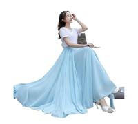 Falda de gasa de 720 grados for danza de ballet, for mujer, estilo gitano, for patinaje, faldas largas, ropa de práctica for bailarinas, falda profesional for baile de escenario.(Light blue,XXL Length