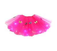 Falda de lentejuelas luminosas y brillantes, falda tutú de tul para mujer, falda tutú con luz LED, lentejuelas y estrellas, faldas de cintura elástica, disfraz de fiesta de Halloween, hot pink, Altoa
