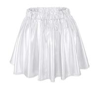 Falda de lentejuelas para mujer corta plisada de cintura alta lisa para holgada patinadora metalizada, mini plisada acampanada con lentejuelas brillantes