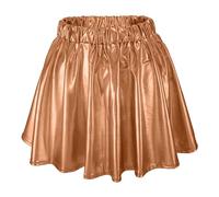 Falda de lentejuelas para mujer corta plisada de cintura alta lisa para holgada patinadora metalizada, mini plisada acampanada con lentejuelas brillantes