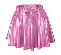 Falda de lentejuelas para mujer corta plisada de cintura alta lisa para holgada patinadora metalizada, mini plisada acampanada con lentejuelas brillantes