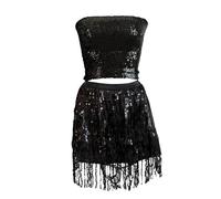 Falda de lentejuelas para mujer, disfraz de danza del vientre, minifalda vaquera, vestido de baile, traje rave, toalla de cadera, disfraz de falda de borla, danza del vientre, lentejuelas, falda de