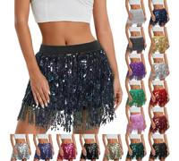 Falda de lentejuelas para mujer, para carnaval, con purpurina, corta para adultos, falda de cadera con lentejuelas, cintura baja, vestido con purpurina, faldas lápiz, danza, vestido, fiesta, discoteca
