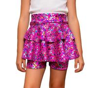 Falda de lentejuelas para niña, cintura elástica, con purpurina, tutú de los años 50, enagua para niños, minifalda de baile para carnaval, fiesta de Halloween, Rosa intenso., 140