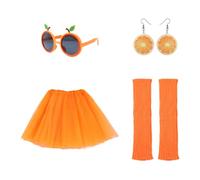 Falda De Malla De 1 Pieza, 1 Par De Calcetines, 1 Par De Aretes Y 1 Pieza De Gafas, Accesorios para La Ropa De Fiesta, Accesorios Creativos De Ropa, Suministros De Aderezos para Mujeres.