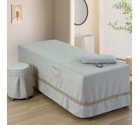 Falda De Mesa De Masaje De SPA Falda De Cama De Pestañas con Agujero De Cara Cama De Salón De Belleza Cubierta De Mesa De Masaje Hoja Montada Mesa SPA,B/Grey,70x185cm(R)