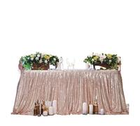 Falda de Mesa Falda de mesa con lentejuelas, mantel brillante, decoración for fiestas de cumpleaños, bodas, festivales, eventos, rectangular, con purpurina(Yellow,14FT 70x426cm)
