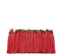 Falda de Mesa Falda de mesa con lentejuelas, mantel brillante, decoración for fiestas de cumpleaños, bodas, festivales, eventos, rectangular, con purpurina(Beige,14FT 70x426cm)