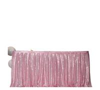 Falda de Mesa Falda de mesa con lentejuelas, mantel brillante, decoración for fiestas de cumpleaños, bodas, festivales, eventos, rectangular, con purpurina(LIGHT BLUE,14FT 70x426cm)