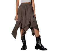 Falda de mujer de ante sintético, cintura alta, línea A, minifalda para mujer, carnaval, crypto, flecos, fruncido en la cadera, correa de danza, cadena de cintura con flecos, falda con cordones para