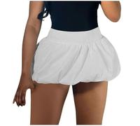 Falda de mujer de cintura alta corta color sólido casual casual moda verano último elegante ligero cómodo diario, Blanco, S