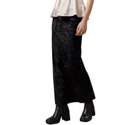 Falda de mujer de cintura alta maxi con hendidura casual falda de punto larga falda lápiz casual falda elástica bodycon falda larga de terciopelo para ropa de calle ropa de club, Negro , M