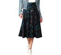 Falda de mujer mediados largos, falda de gran tamaño para mujer impresa casual cintura elástica chic y elegante corte holgado, cómodo para todos los días, pase por todas partes, otoño e invierno