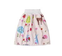 Falda de Pañales para Niños, Morbuy 2 en 1 Lavable Falda Aprendizaje Limpia Falda Pañal de Bebé Pantalones de Cintura Alta a Prueba de Fugas Para Un Buen Sueño (Búho de conejito,M: longitud 35cm)