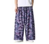 Falda de pantalón para hombre, pantalones japoneses, de lino tradicional, pantalones cómodos de 7/8, kimono de pierna recta, pantalones de lino con cordón, pantalones de verano, tallas grandes