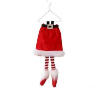 Falda de personaje travieso para decoración de árbol de Navidad Shengyuan, diseñada para colgar en coronas y ventanas (rojo)