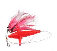 Falda de pesca de plumas, señuelo de atún de caza grande, cebo de pesca para barco, señuelo de pesca de mar profundo, Marlin para cebo Wahoo, señuelo de pesca reflectante UV, (rosa)