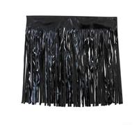 Falda de Playa con Borlas para Bikini para cintura Elástica Falda | para cintura elástica ajustable, borlas decorativas, sólido negro, ideal para cubrir bikini, uso en playa(Black M)