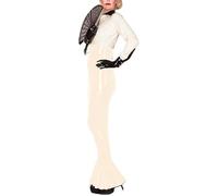 Falda De PVC Faldas De Cintura Alta Falda Ajustada De Cuero De Látex Ropa De Fiesta Para Club Falda Lápiz,Beige,5XL