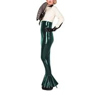 Falda De PVC Faldas De Cintura Alta Falda Ajustada De Cuero De Látex Ropa De Fiesta Para Club Falda Lápiz,Verde Oscuro,5XL